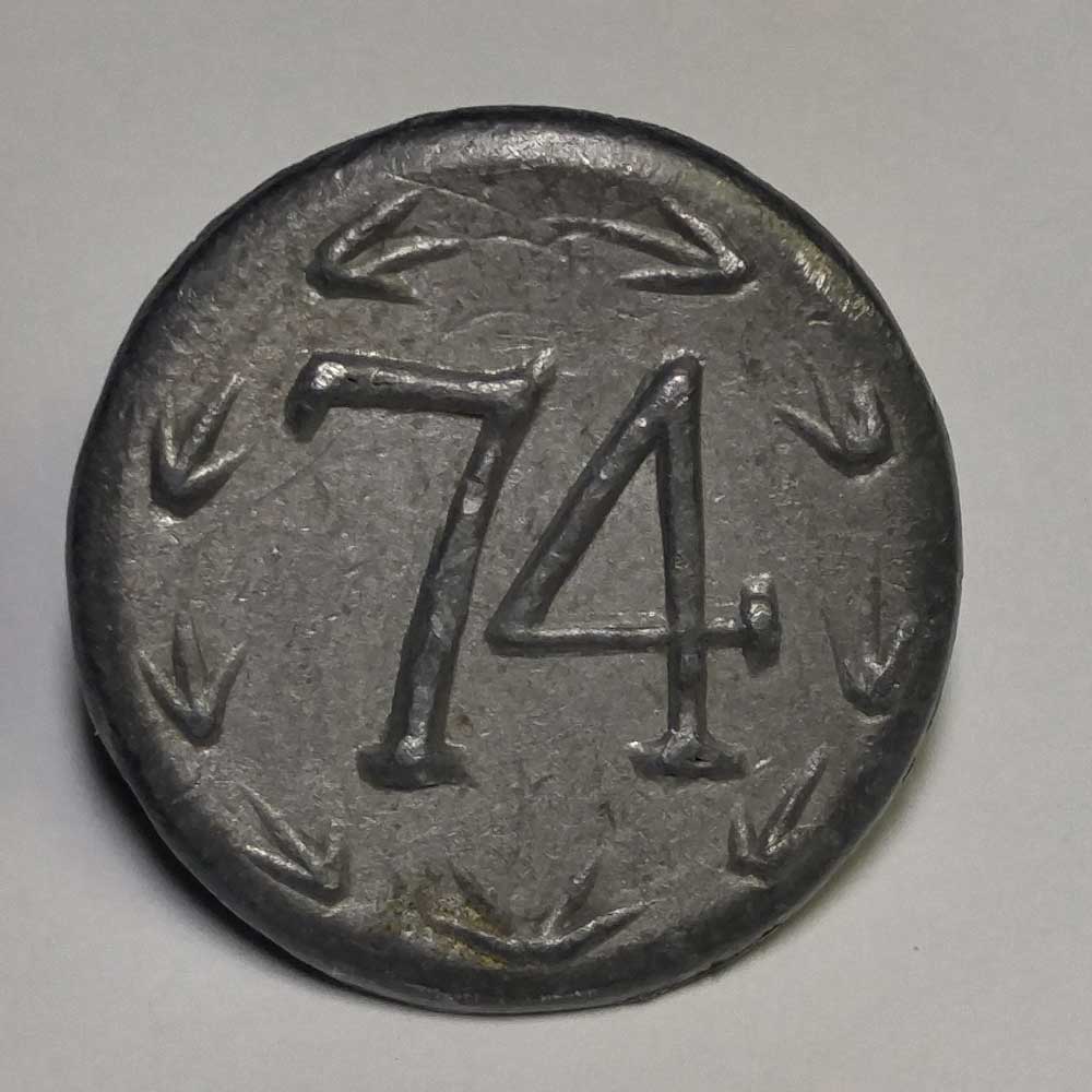 74th Regiment, Pewter, 7/8" - Click Image to Close