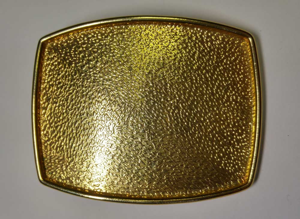 Buckle: Plate, Mil. Pebble Gold, 1-1/2"