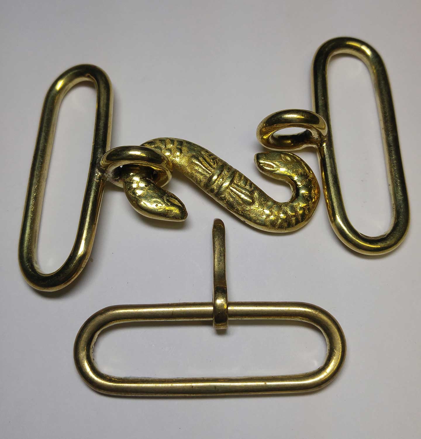 Buckle: Snake, Gold, 1-3/4"