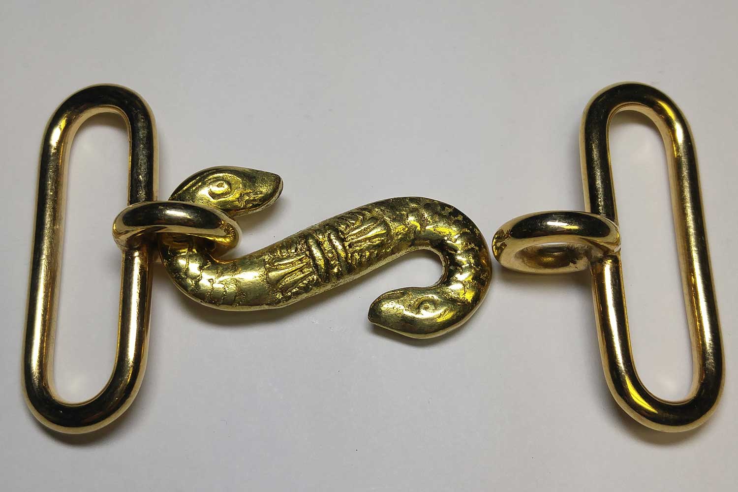 Buckle: Snake, Brass, 1-1/2"