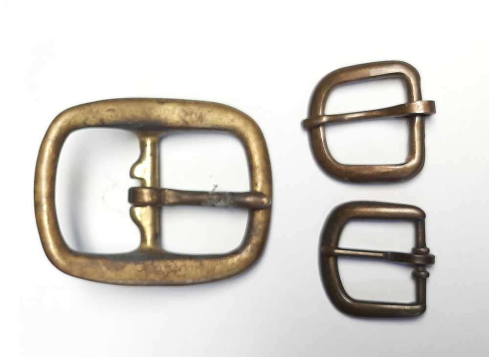 Brass Buckles: Set of 3, 1-1/2", 2-3/4" (used)