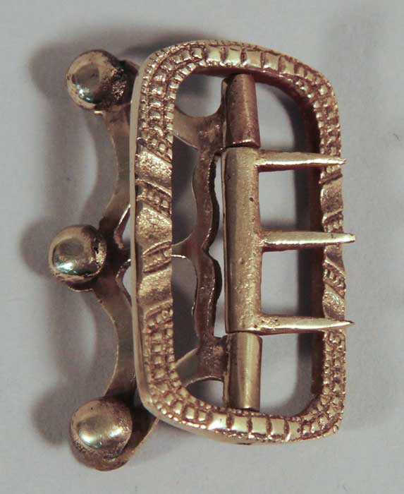 Buckle: Stock, 3 Prong, Brass - Click Image to Close