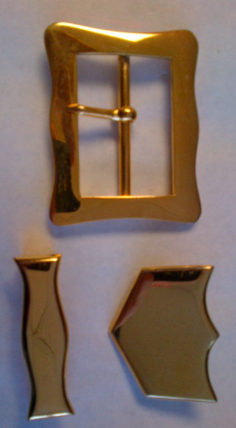 Buckle Set: X-Belt, Dragoon, Gold, 51mm (2")
