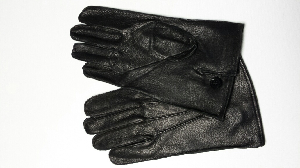 Genuine Leather Gloves, Officers, Black, Lrg