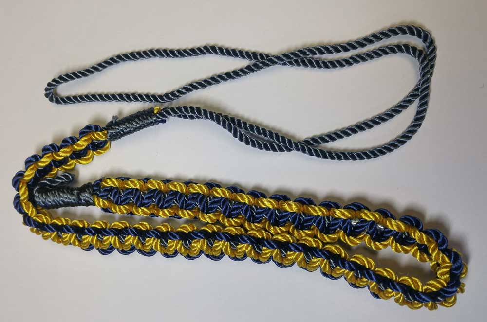 Shoulder Cord, Blue & Gold, Small - Click Image to Close