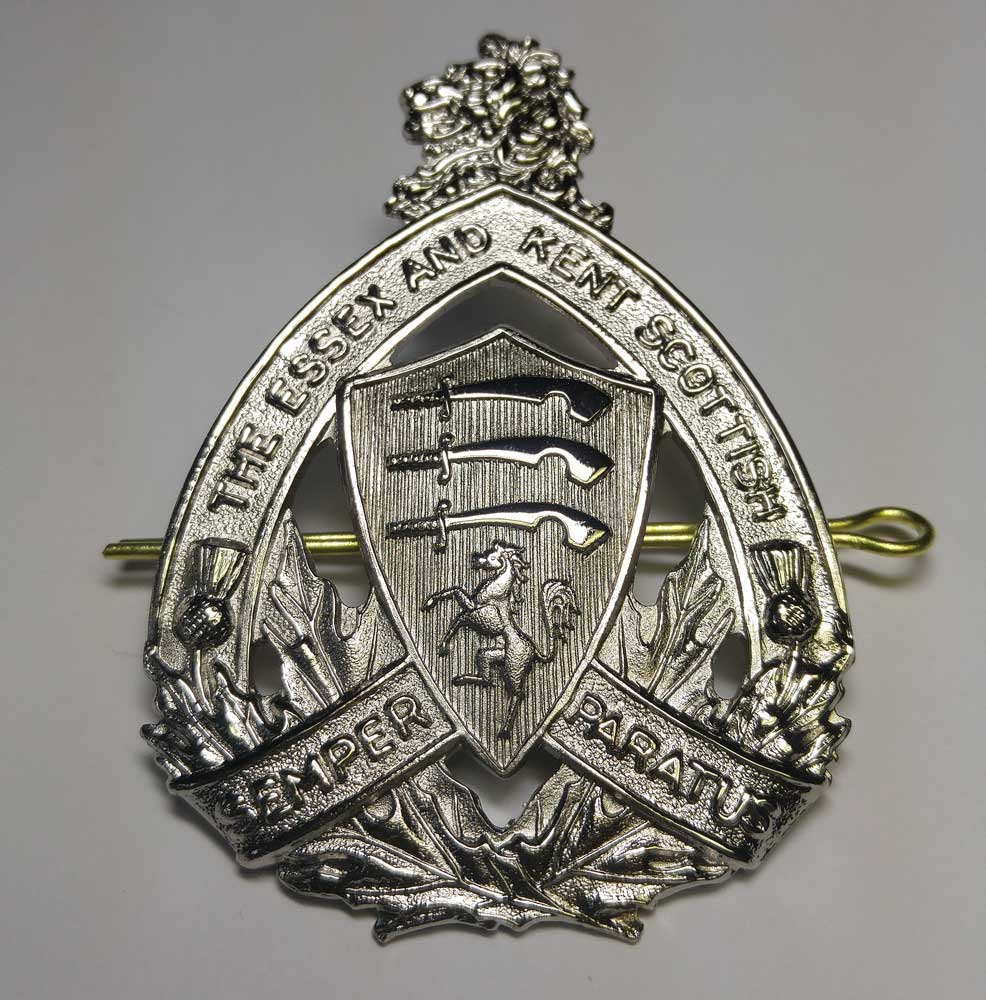 Badge: Cap, Essex & Kent, Large, Nickel