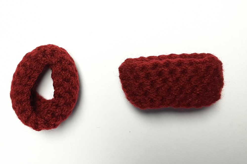 Sash Slider Ring Knot, Burgundy Wool